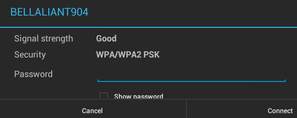 nter your password, then tap Connect
