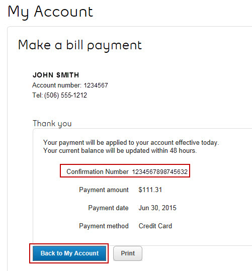 Pay my bill Support Bell Aliant