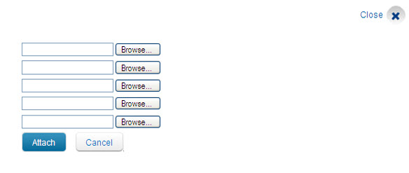 Showing the list of browse button where you can then browse your files to attach relevant documents