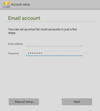 Email Account Manual Setup